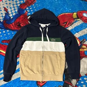 Lacoste Colour-block Zip Up Hoodie